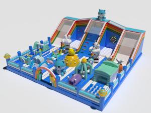Quality Cat Park Children Inflatable Bouncy Castle Blue White color Customized wholesale