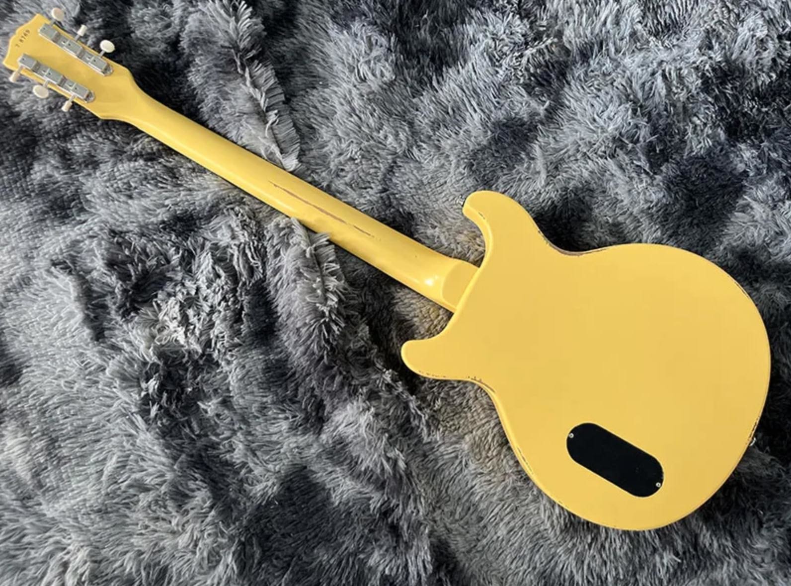 Custom GB Style Electric Guitar Hand Made Heavy Relic Yellow Color P90 Pickup