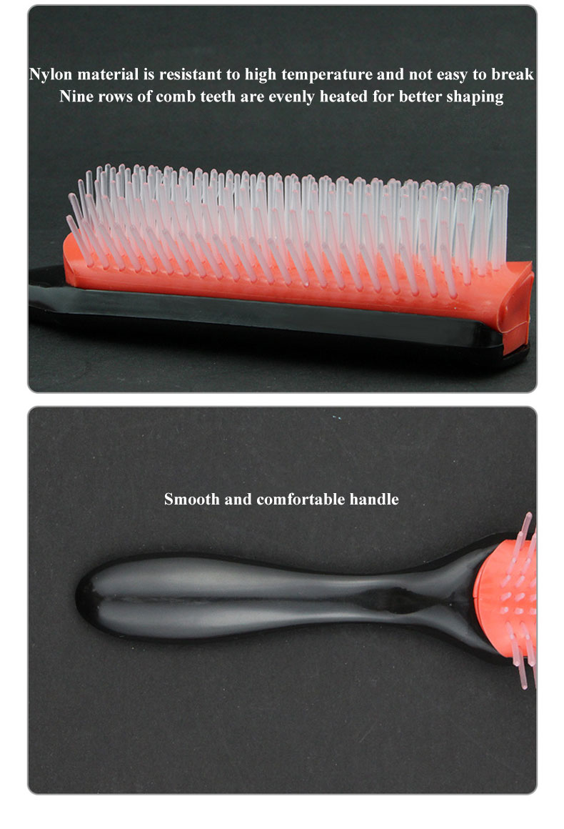 Nine Rows Removable Plastic Hair Comb Hair Massage Brush Customized Logo