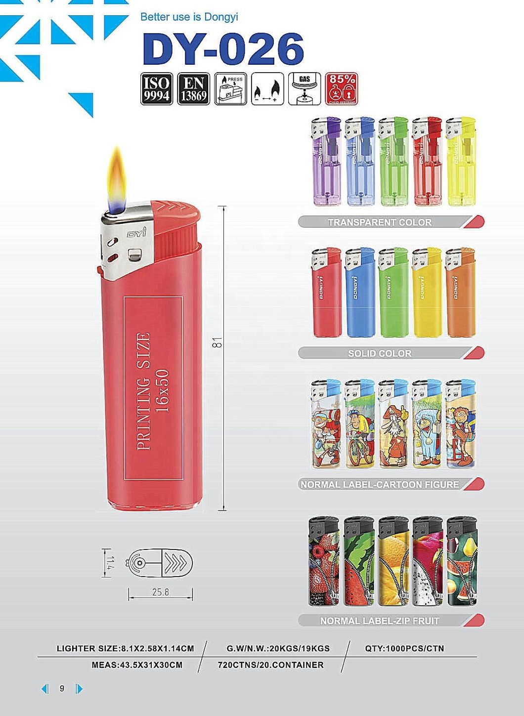 Dy-026 Kind High Quality Disposable Plastic Fashion Gas Europe Lighter