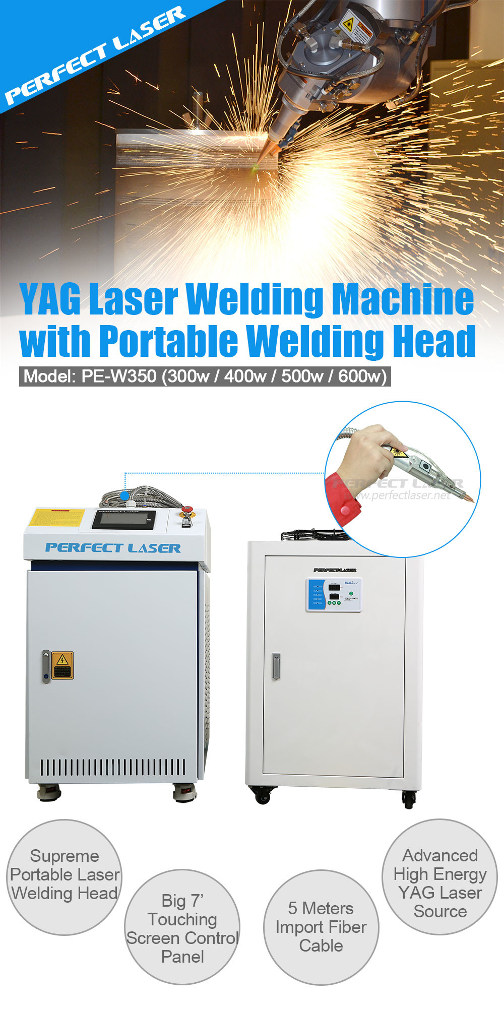 Water Cooling Fiber Transmitting Laser Welding Machine High Precision Metal Parts Welding