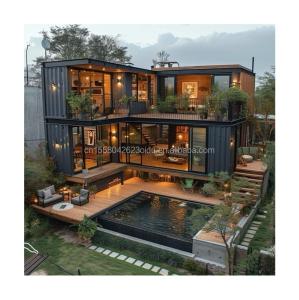 Quality 50/75/100mm Wave Sandwich Panel Wall EU Modern Design Steel Structure Building for Log Hotels or Mobile Little House Prefabricated Home wholesale