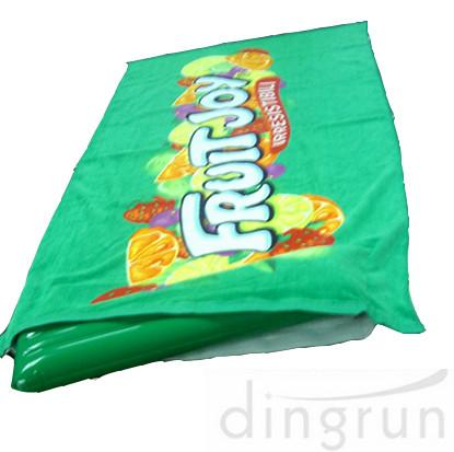Cheap Green Color Roll Up Promotional Beach Towels Mat Neck Pillow Environment Friendly for sale