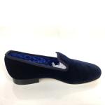 Embroidered Pattern Dress Shoes , Sheepskin Suede Velvet Dress Slippers