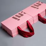Hand Length Handle Ins Style Pink Paper Bags for Boutique Gift Craft Shopping