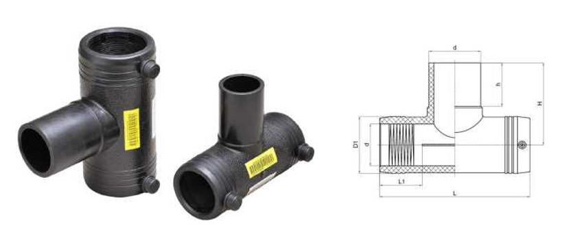 DN32-DN200 SDR11 Equal Tee PE Electrofusion Fittings