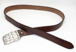 Crocodile Pattern Buckle Mens Casual Leather Belt 3.8cm Width 359g Weight