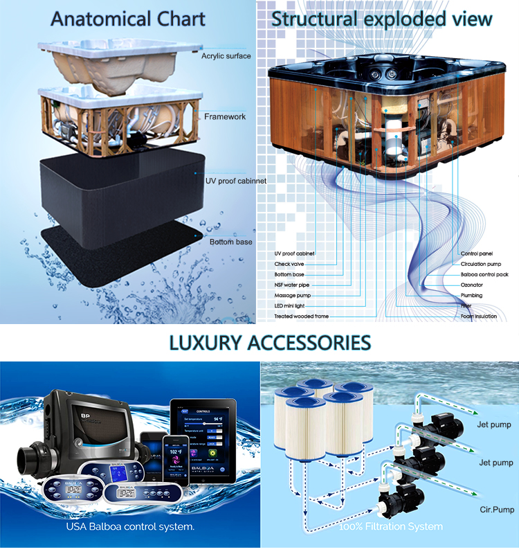 Hydro Massage Bathtubs Outdoor Heated And Jet Pools Romantic Whirlpool Hot Tub