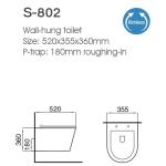 Modern Concealed Cistern Hanging Toilet Bathroom Hotel square Wall Mounted