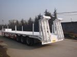 3 Axle 60 Ton Low Bed Semi Trailer , Heavy Duty Flatbed Trailer With Mechanical