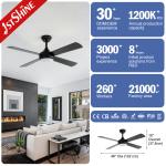 Black Finish ODM Size 3 Color LED Dimmable Ceiling Fan with 110-240V/50Hz-60Hz
