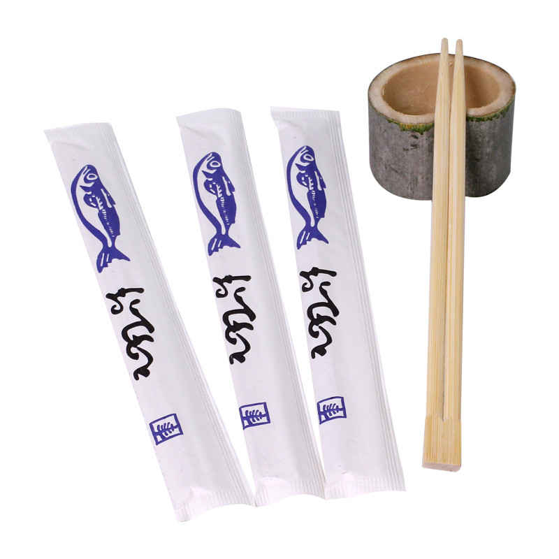 Custom printed opp wrapped disposable bamboo chopsticks 18cm 21cm 23cm