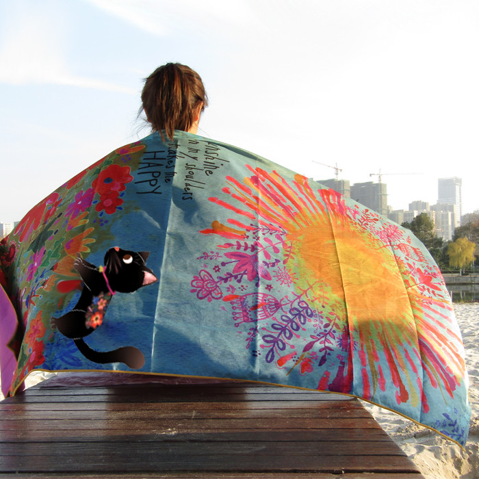 Wholesale Printed Microfiber Beach Towel With Designs Machine Washable Easy To Clean