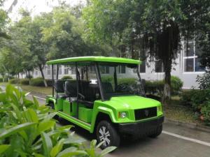 Quality 4 Seats Electric Sightseeing Car , Fiberglass Green Color Electric People Mover wholesale