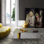 Modern White Black Stainless Steel Coffee Table Designs Metal Short 1100x700x340