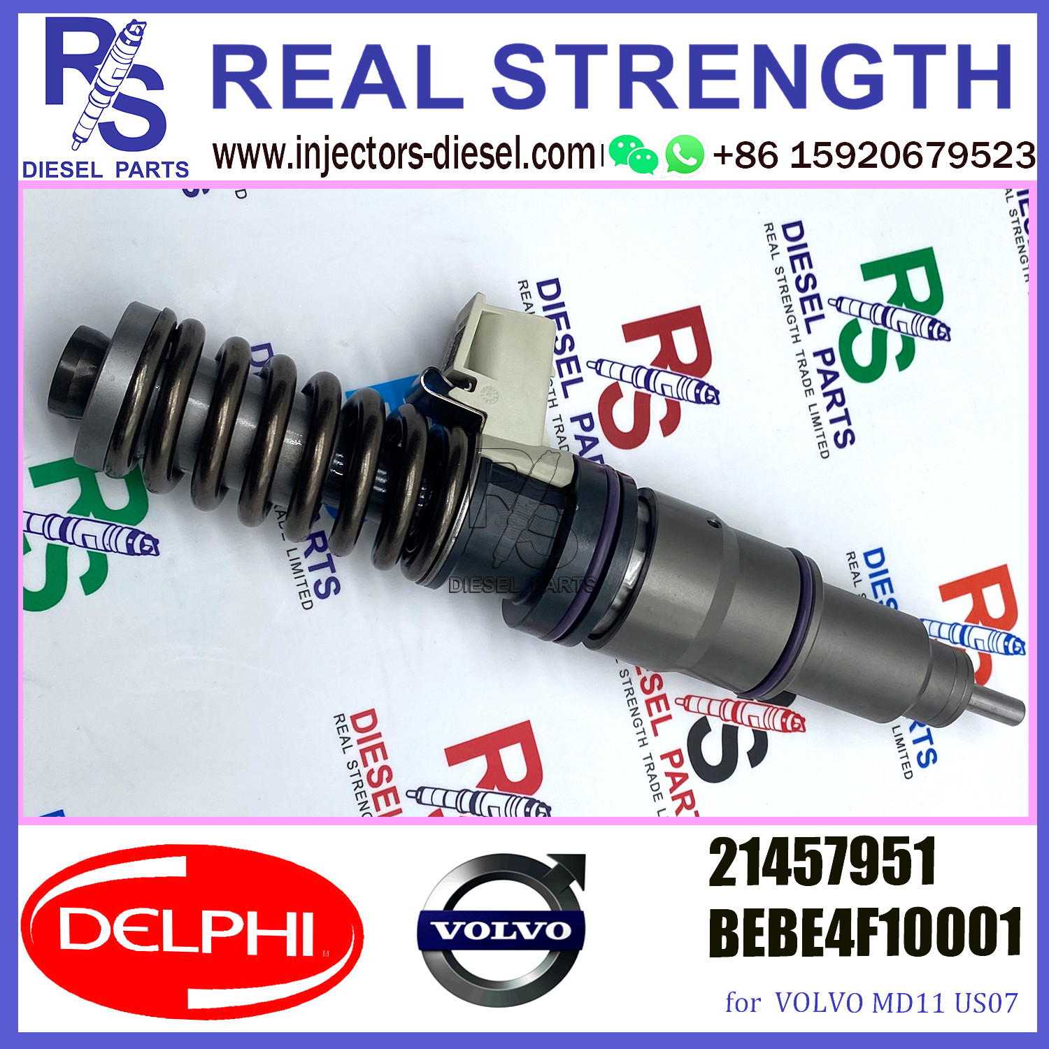DELPHI 4pin injector 21457951 BEBE4F10001 Diesel pump Injector V-O-L-V 21457951 BEBE4F10001 E3.3 for V-O-L-V MD16 US07