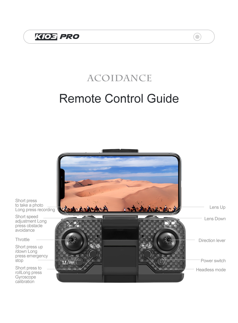 K103 Pro Aerial Drone 8k HD Camera GPS Obstacle Avoidance RC Helicopter FPV Wifi Professional Foldable Quadcopter Toy