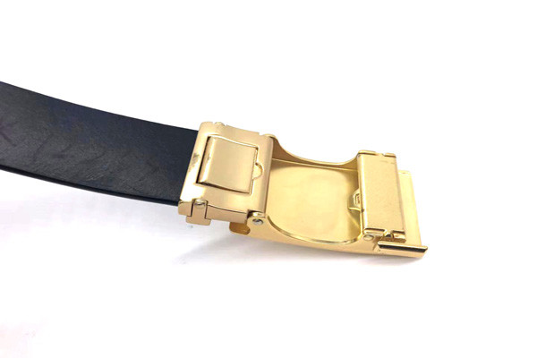 3.5cm Width Mens Automatic Buckle Belt / Ratchet Dress Belt Black Color With Automatic Sliding Buckle