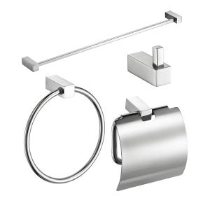 Quality Polished 4 Pieces Towel Bar Set Wall Mounted Bathroom Pendant Set wholesale
