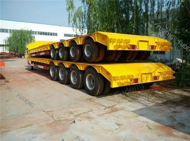 150 - 200 Ton Heavy Duty Lowboy Trailer For Construction Machines 4 Lines 8 Axles