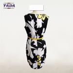 Casual high quality print simple elegant ladies western sexy night dress for