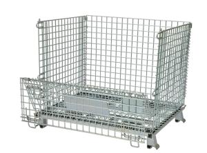 China Zinc Plated Metal Wire Mesh Storage Baskets Industrial Stackable 800*600*640mm on sale