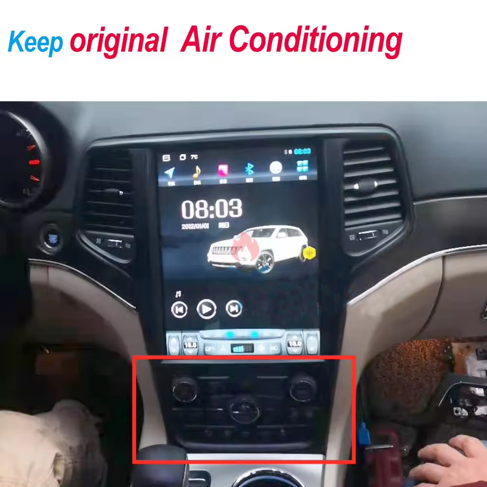 128GB Android 12.1In Car Radio For Jeep Grand Cherokee 2013-2018 Tesla Head Unit