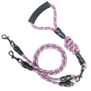 Quality Pet leash durable 4 colors double dog leash wholesale