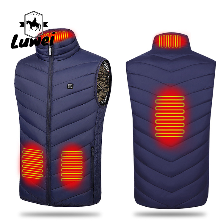 Sleeveless Coat Heated Lightweight Rechargeable Collar Waistcoat Utility Usb Power Heating Quilted Men's Vests