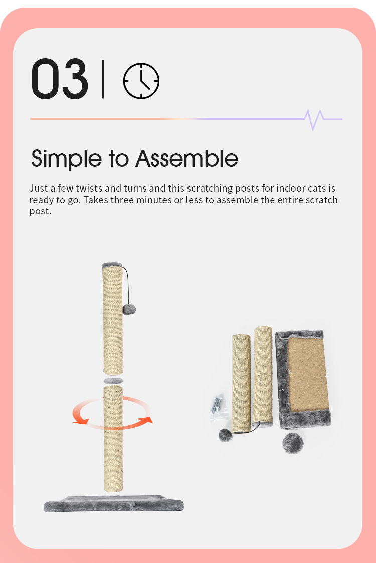 Sustainable Cat Scratcher Ball Sisal Cat Climbing Tree Cat Scratch Post with Room Space Selection Support Eco-friendly