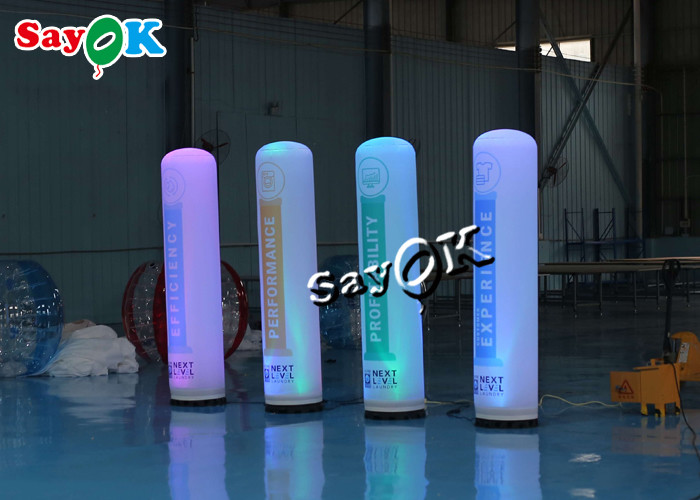 2m 7ft Inflatable Lighting Decoration Advertising Air Column With Full Color Printing