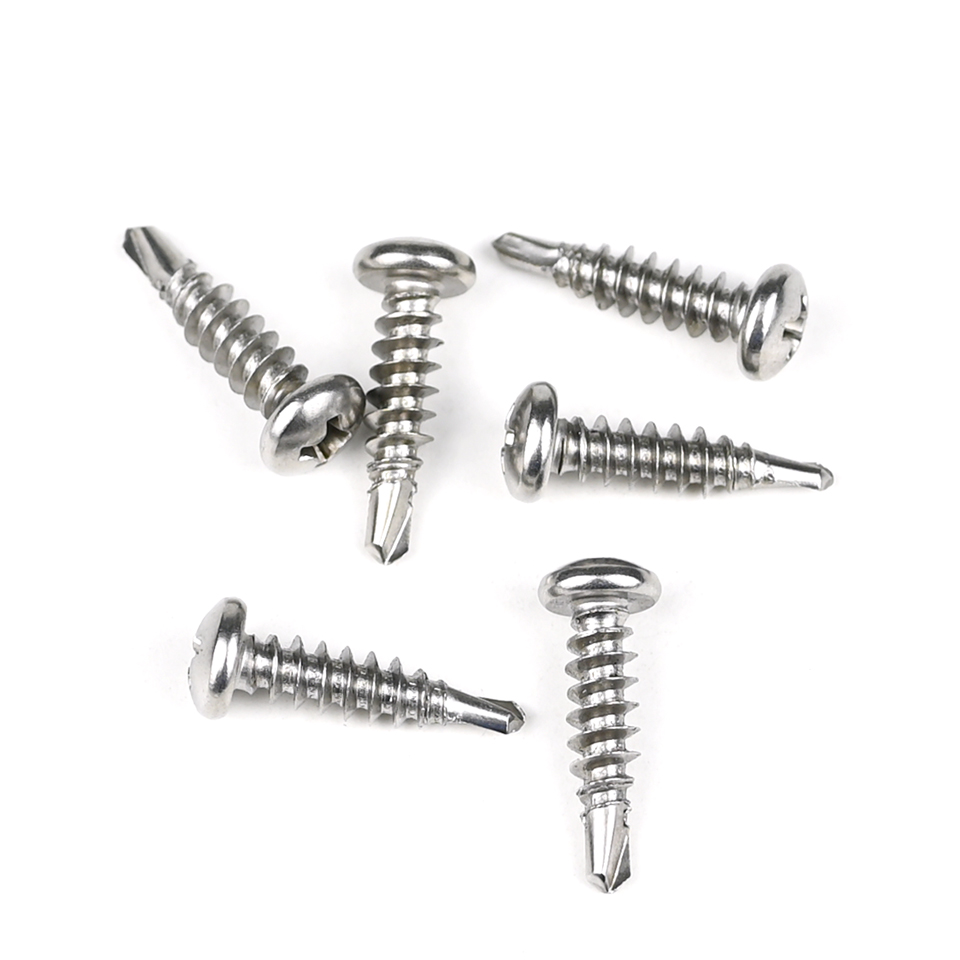 Stainless Steel Self-Tapping Screw Drill Tail Self Drilling Screws 410 SS Cross Drive Pan Head