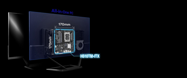 LGA1700 Industrial Motherboard Double Memory Channel H610TM-ITX Socket