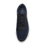 Breathable Navy Lace Up Anti Odor Mens Soft Leather Shoes