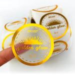 Transparent Carton Sticker Clear Gold Foil Stickers Self Adhesive CMYK PVC