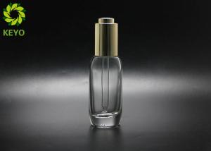 Quality 30ml Round Clear Glass Dropper Bottle With Thick Bottom For Essential Oil Serum wholesale