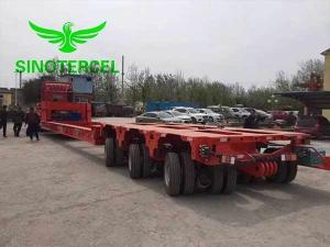 Quality Mn Steel 60000kgs Modular Semi Trailer Red 60 Ton Low Bed Trailer wholesale