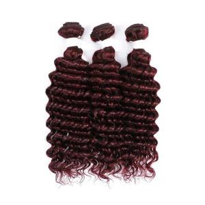 Quality #99J Dark Wine Deep Wave Remy Human Hair Bundles Sew In Weave Bundles Brazilian Bundle Deals wholesale