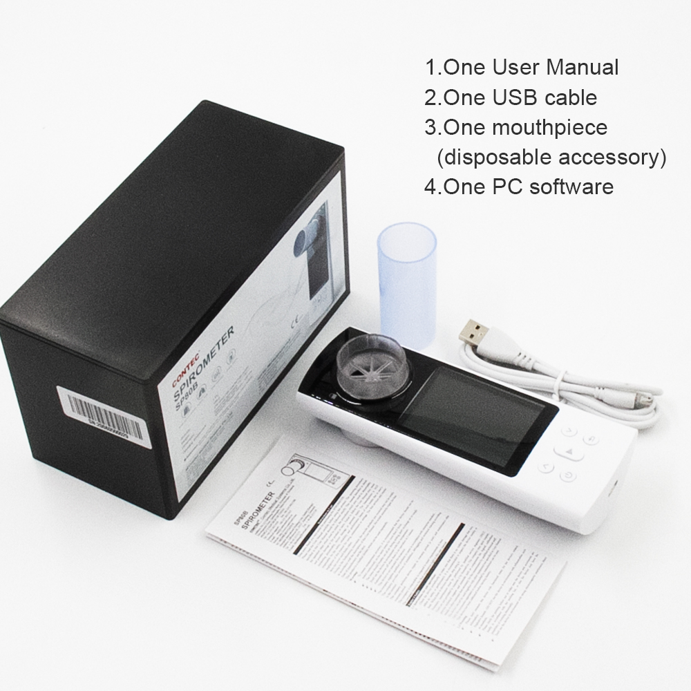 CONTEC SP80B USB CE Color Display Spirometer USB OC Software BT Spirometry Lung Volumetric Device FVC