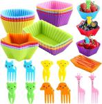 Silicone Lunch Box Dividers, Colorful Bento Box Dividers, Silicone Cupcake