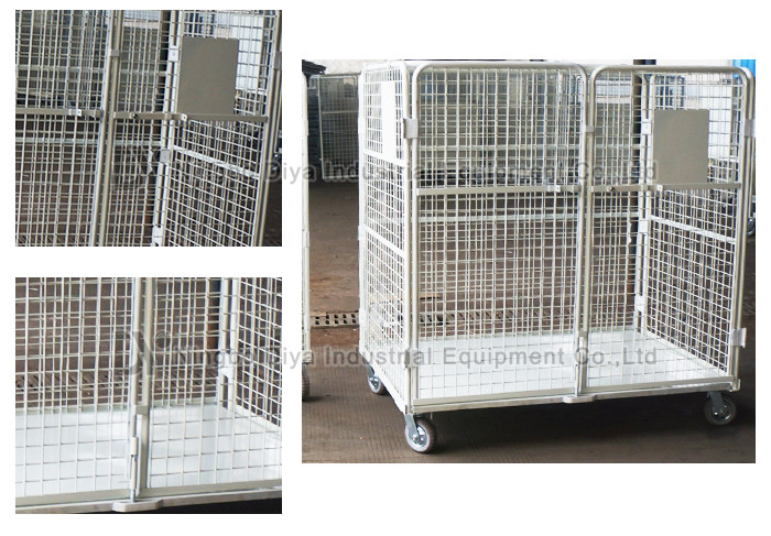 Metal Turnover Box Stacking Rack System Industrial Wire Mesh Pallet Storage Cage