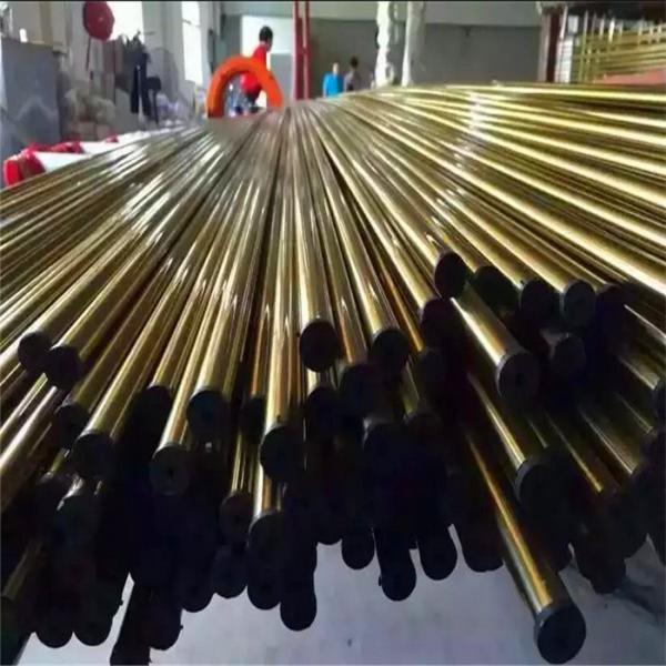 Cheap Gold Stainless Steel Pipe Tube Hairline Finish 201 304 316 For Handrail Balustrade Ceiling Decoration for sale