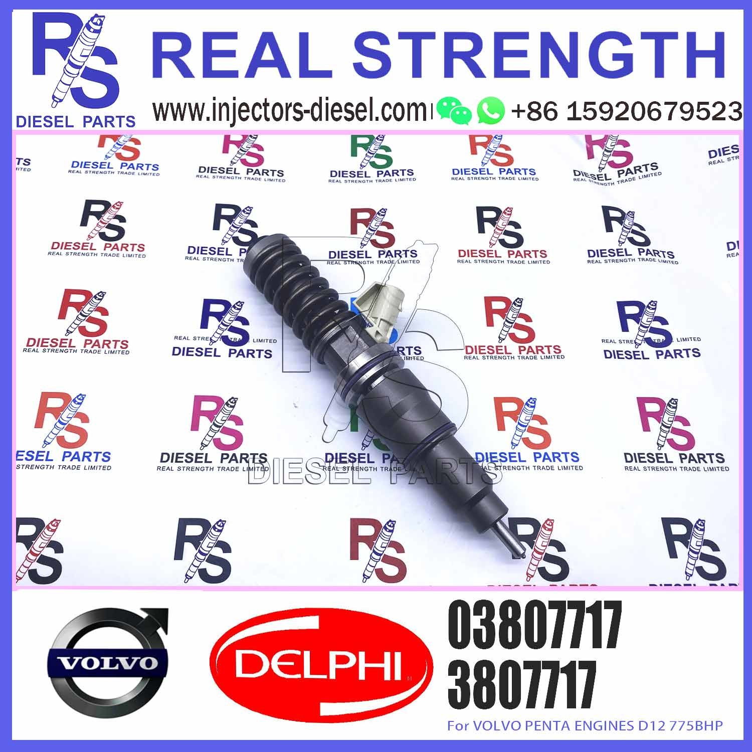 common rail injector 03807717 3807717 for V-O-L-V Penta D12 high quality auto parts injector nozzle 03807717 3807717
