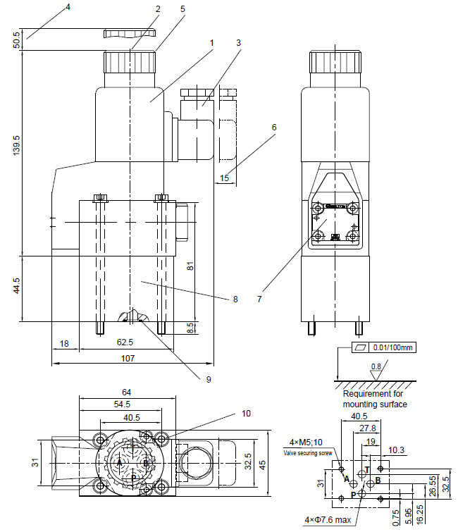Super Hydraulic Poppet Valve , Hydraulic Control Valve With Solenoid Actuation