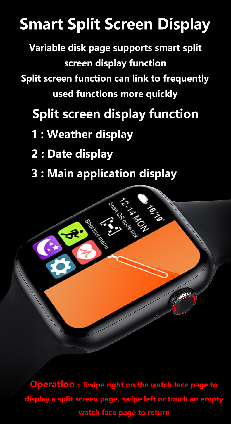 1.75inch Blood Pressure Smartwatch 320*385 Heart Rate Outdoor Sport Watch T500+Plus