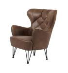 Industrial Unique Top Grian Leather Leisure Chair With Steel Frame