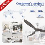 60" Ceiling Fan Light Quiet Indoor Decorative 3 Wood Blade Dc Motor