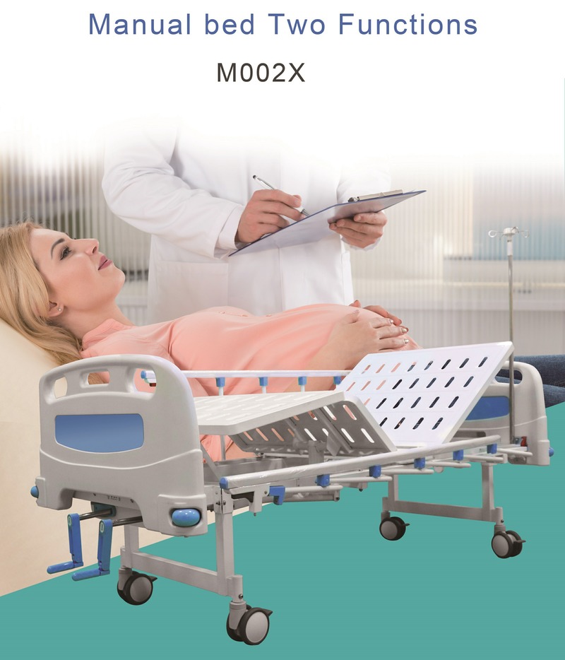 Flat Hospital Beds 2 Function Manual 2 Crank Hospital Bed With Mattress Good Price For Hospital