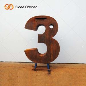 Quality 950mm Height Rusted Corten Steel Letter Box Outdoor Metal Drop Box wholesale