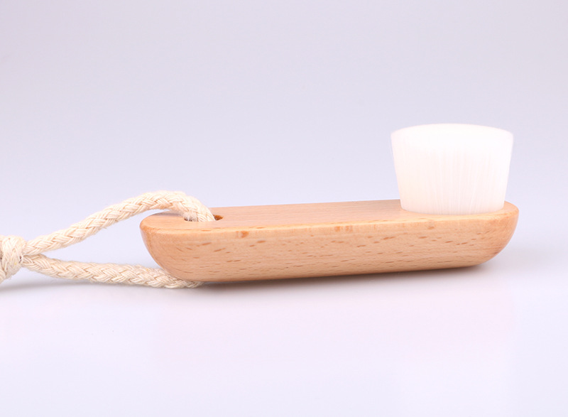 Ultra Soft Mild Fiber Facial Beauty Device Wooden Face Cleansing Brush